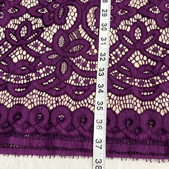 Gabby Skye Purple Lace Sheath Dress Lined 3/4 Sleeve Size 14 Cocktail Party - Picture 11 of 12